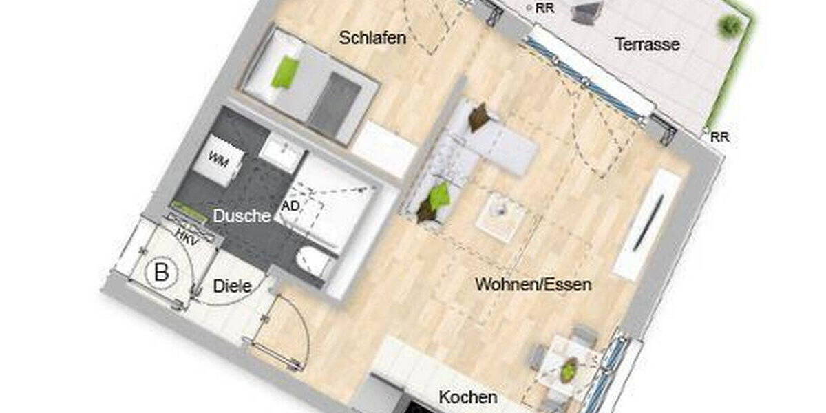 Etagenwohnung Aubing München Aubing-Lochhausen-Langwied - 2 Zimmer, 46 m&sup2;, 1.198&euro; | Angebot:26411127