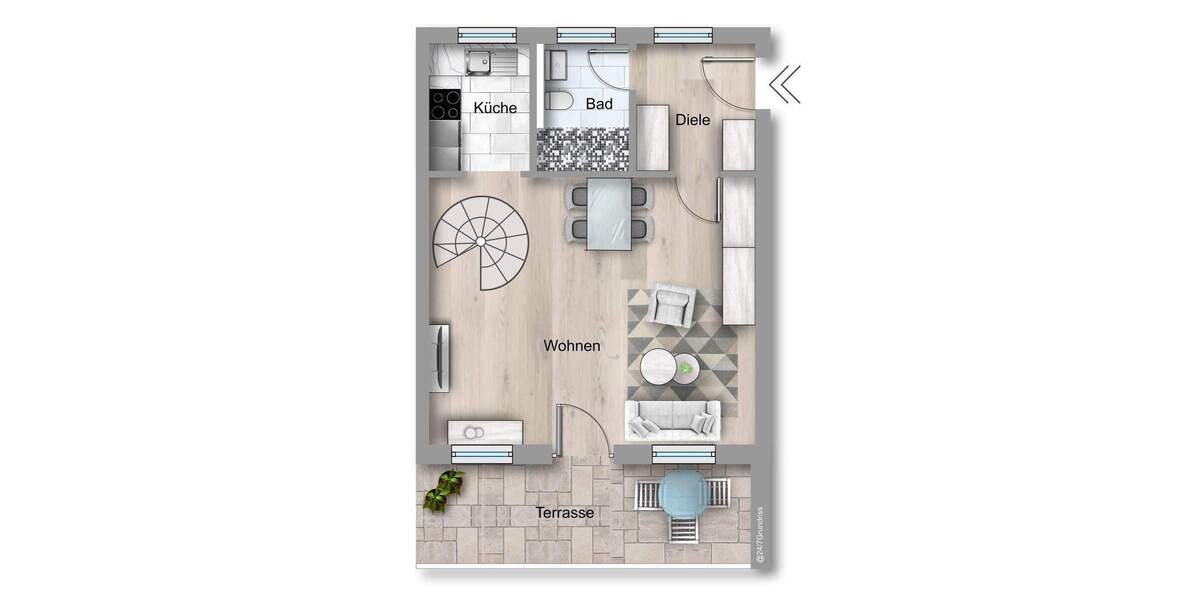 Etagenwohnung Wolfratshausen - 2 Zimmer, 72 m&sup2;, 399.900&euro; | Angebot:25670938