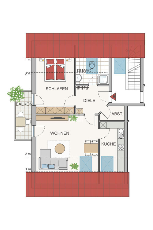 WINDISCH IMMOBILIEN - Hochwertige DG - Wohnung zentral in Germerswang - frei ab 01.01.2026 2 zimmer
