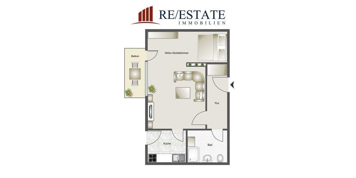 Zentral gelegene 1-Zi.-Whg. mit nahe gelegenen Einkaufsmöglichkeiten und einer hervorragenden Infrastruktur! 1 zimmer