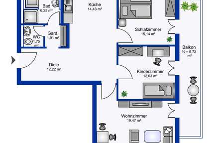 Wohnung Holzkirchen Marschall - 3 Zimmer, 89 m&sup2;, 1.512&euro; | Angebot:25257883