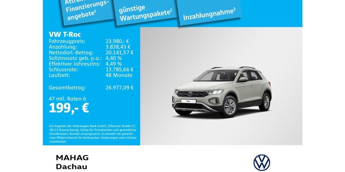 VW T-Roc 26.797 km 23.980 &euro; Dachau 85221