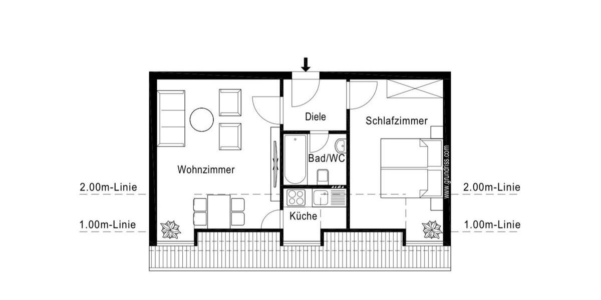 Dachgeschoßwohnung Karlsfeld - 2 Zimmer, 46 m&sup2;, 330.000&euro; | Angebot:24328241