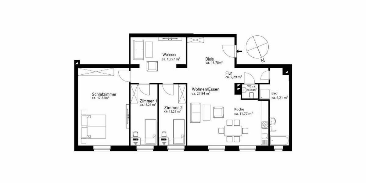 Etagenwohnung München Schwabing-West - 4 Zimmer, 120 m&sup2;, 1.587.000&euro; | Angebot:26170303