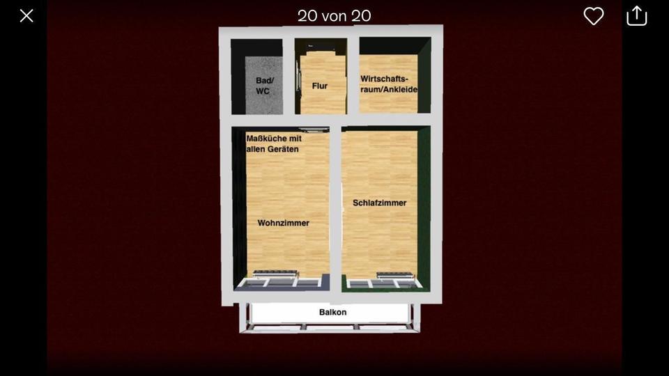 2 Zimmer Wohnung zum vermieten ab.Februar 2026 2 zimmer