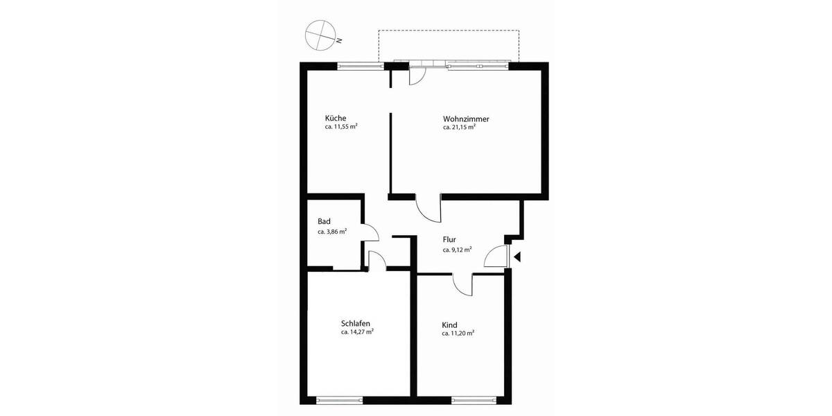 Etagenwohnung München Allach-Untermenzing - 3 Zimmer, 75 m&sup2;, 395.000&euro; | Angebot:26343180