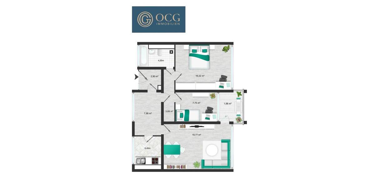 Etagenwohnung München Moosach - 3 Zimmer, 70 m&sup2;, 499.000&euro; | Angebot:26219082