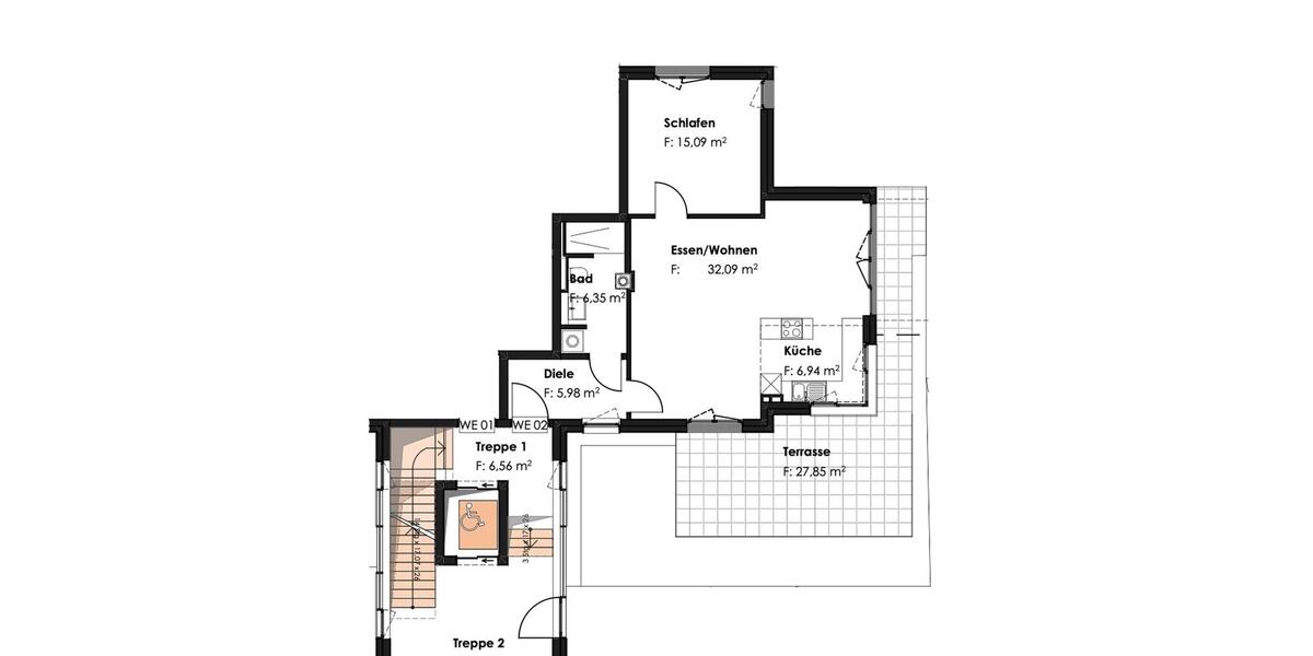 Erdgeschoßwohnung Germering - 2 Zimmer, 80 m&sup2;, 1.630&euro; | Angebot:25768004