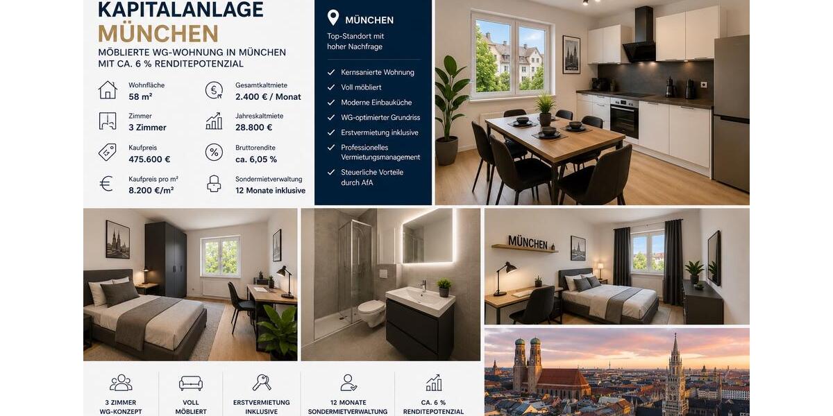 Etagenwohnung München Am Hart - 3 Zimmer, 58 m&sup2;, 475.600&euro; | Angebot:26824424