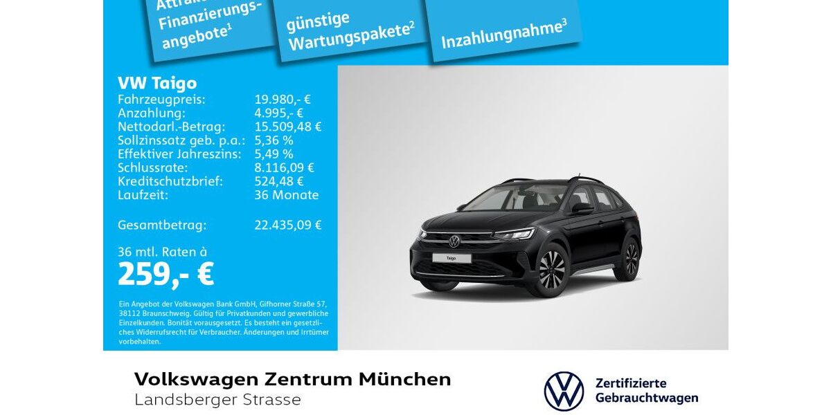 VW Taigo 15.022 km 19.980 &euro; München 80687