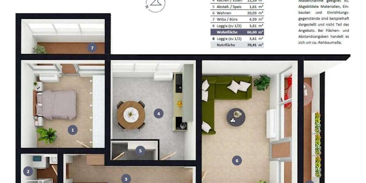 Weitblick • Wohnküche • Wintergarten | Geräumige 2-Zi-Balkonwohnung mit TG-Stellplatz - Appartement München Bogenhausen | Angebot:27110890