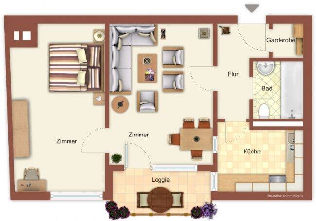 Etagenwohnung München Milbertshofen-Am Hart - 2 Zimmer, 53 m&sup2;, 1.160&euro; | Angebot:26835536