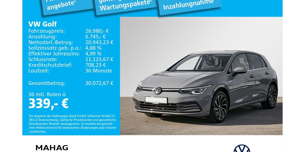 VW Golf 10.150 km 26.980 &euro; Dachau 85221