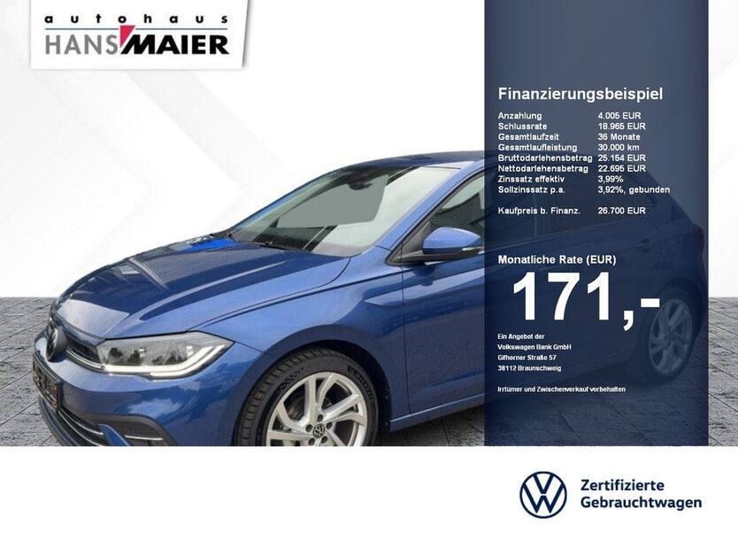 VW Polo 1.316 km 26.500 € Erding 85435