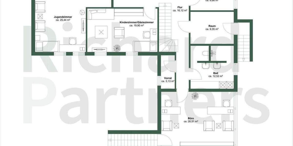 Reihenendhaus Ottobrunn - 6 Zimmer, 241 m&sup2;, 1.950.000&euro; | Angebot:24425407