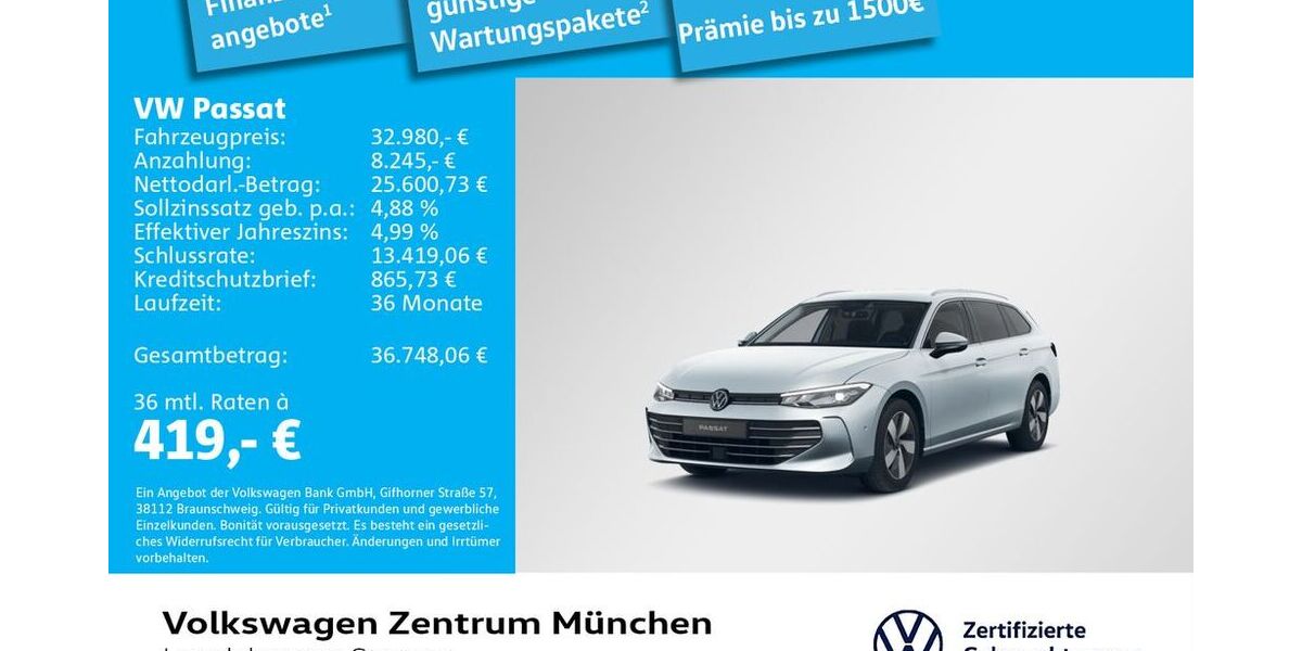 VW Passat 15.358 km 32.980 &euro; München 80687