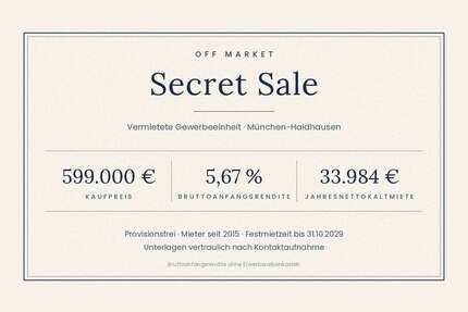 Gewerbeobjekt München Au-Haidhausen - 599.000&euro; | Angebot:27286658
