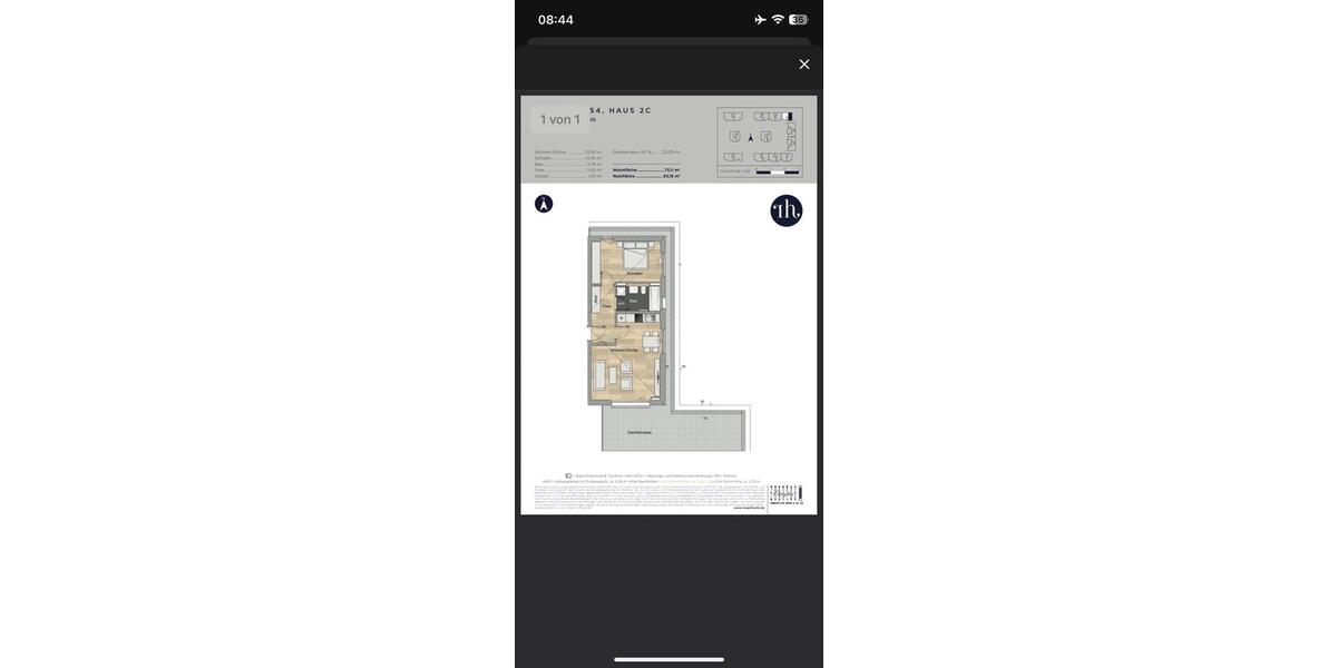 Dachgeschoßwohnung Taufkirchen - 2 Zimmer, 70 m&sup2;, 1.820&euro; | Angebot:26018676
