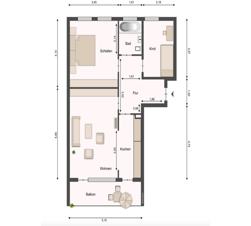 Wohnung zum Kaufen in München 449.900 € 65 m²