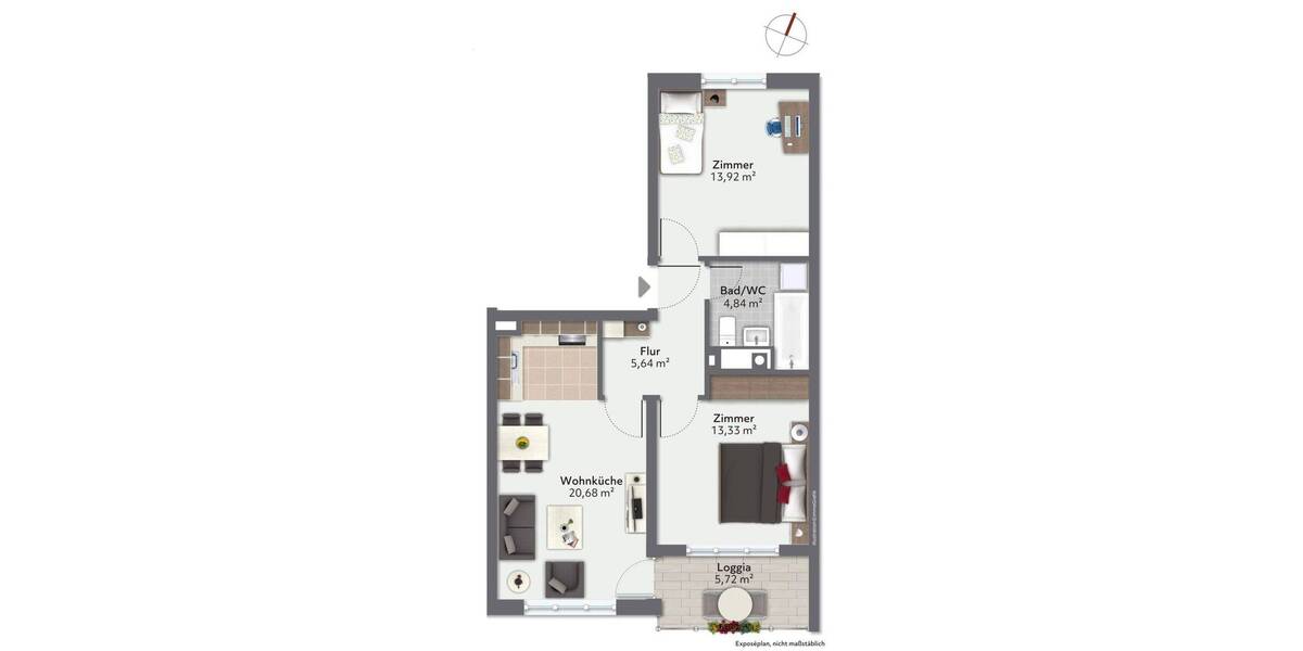 Etagenwohnung Starnberg - 3 Zimmer, 59 m&sup2;, 280.327&euro; | Angebot:25698384