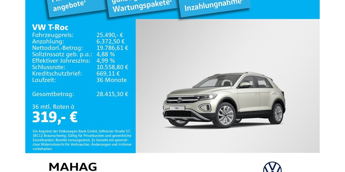 VW T-Roc 20.289 km 25.490 &euro; München 81825