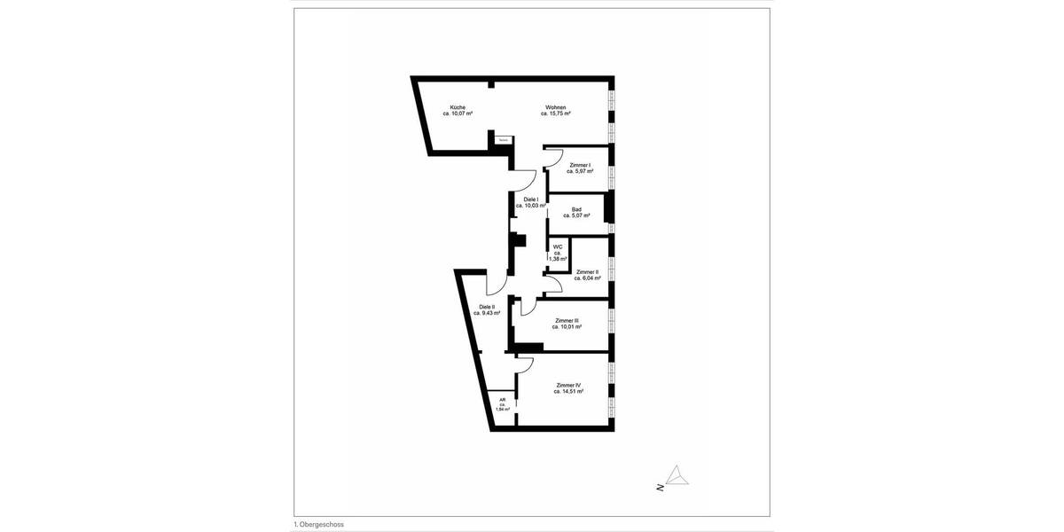 Etagenwohnung München Maxvorstadt - 5 Zimmer, 90 m&sup2;, 1.085.000&euro; | Angebot:26616857