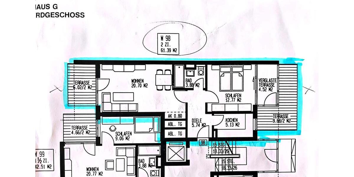 Erdgeschoßwohnung Dachau - 2 Zimmer, 62 m&sup2;, 370.000&euro; | Angebot:26762094