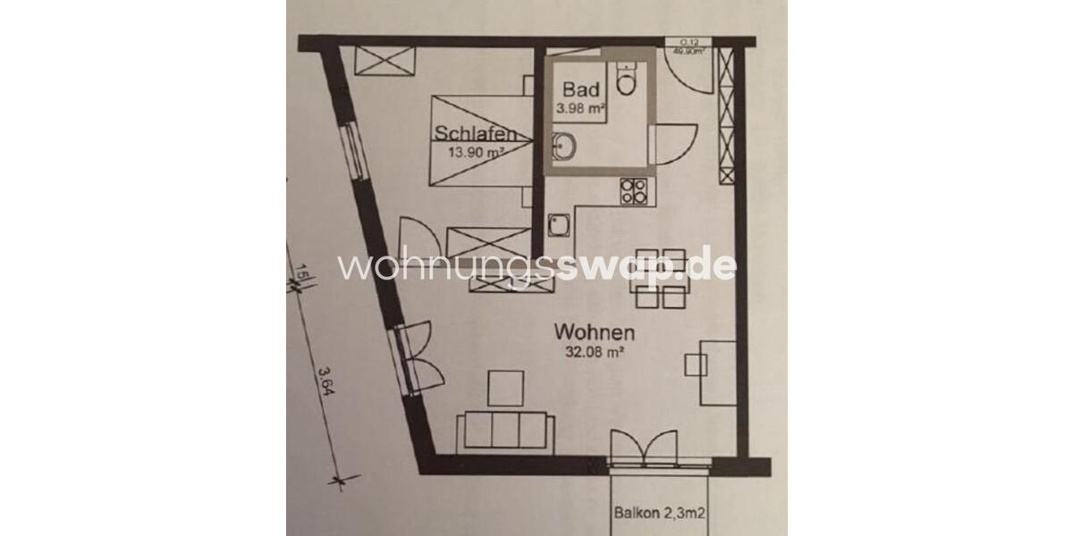 Etagenwohnung München Aubing-Lochhausen-Langwied - 2 Zimmer, 50 m&sup2;, 1.120&euro; | Angebot:25655652