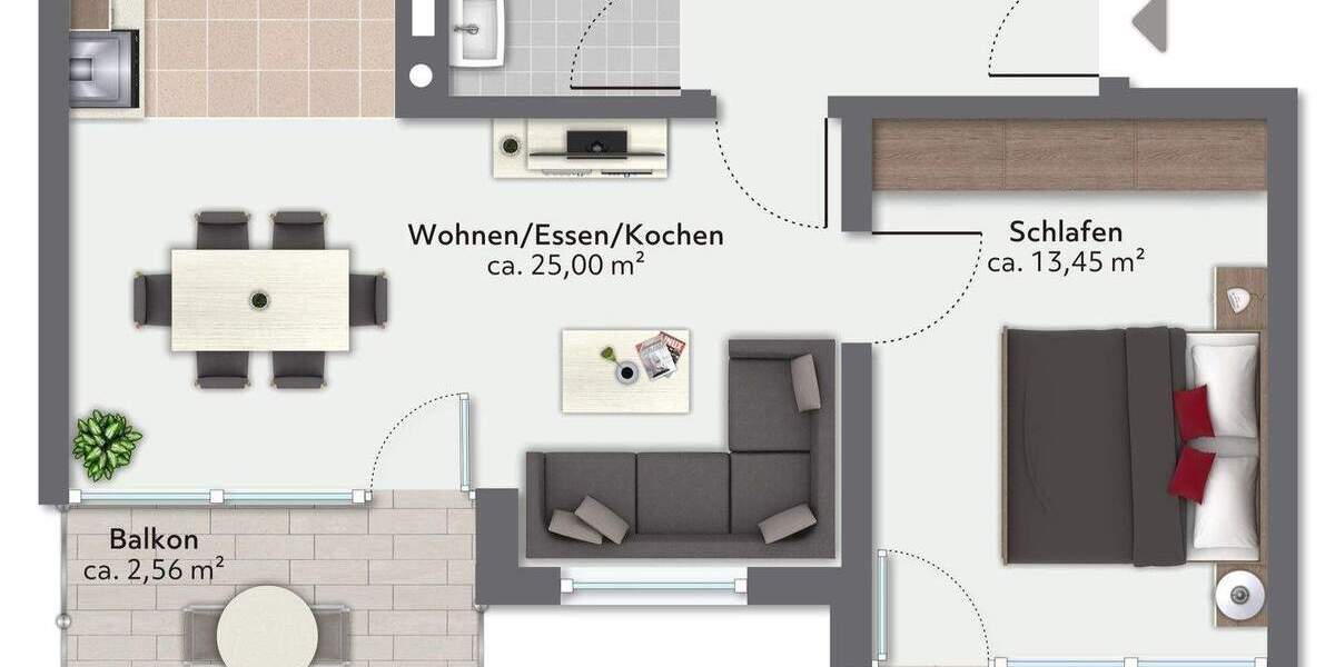 Etagenwohnung München Obergiesing - 2 Zimmer, 55 m&sup2;, 398.000&euro; | Angebot:25662830