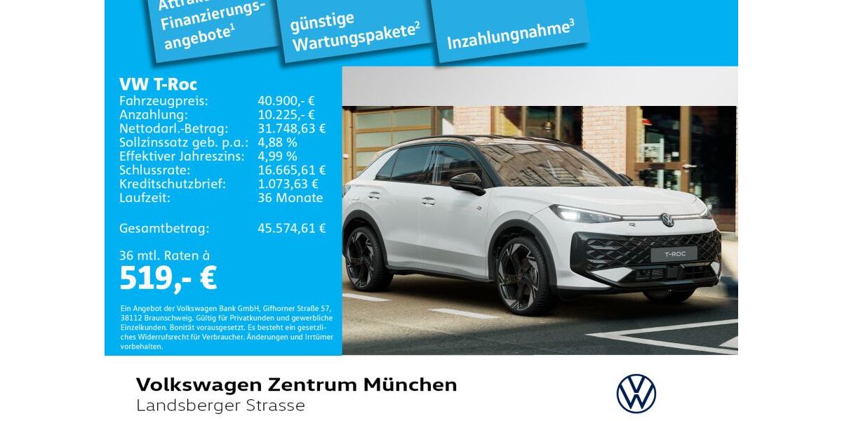 VW T-Roc 3.000 km 40.900 &euro; München 80687
