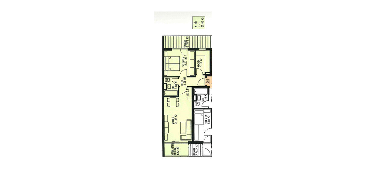 Etagenwohnung Dachau - 2 Zimmer, 57 m&sup2;, 360.000&euro; | Angebot:25799160
