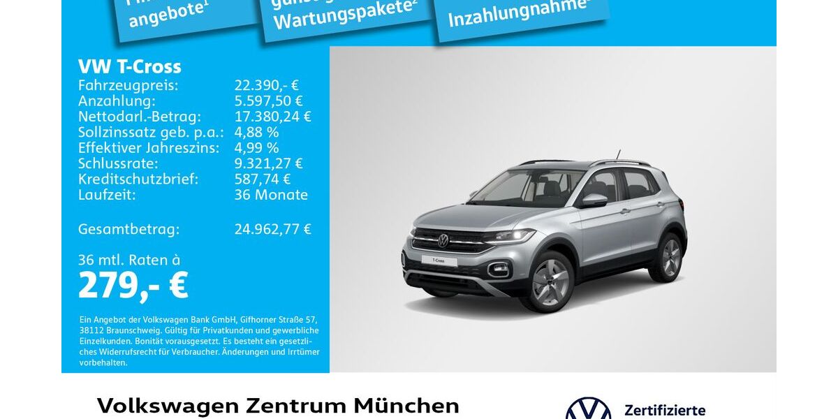 VW T-Cross 15.234 km 22.390 &euro; München 80687