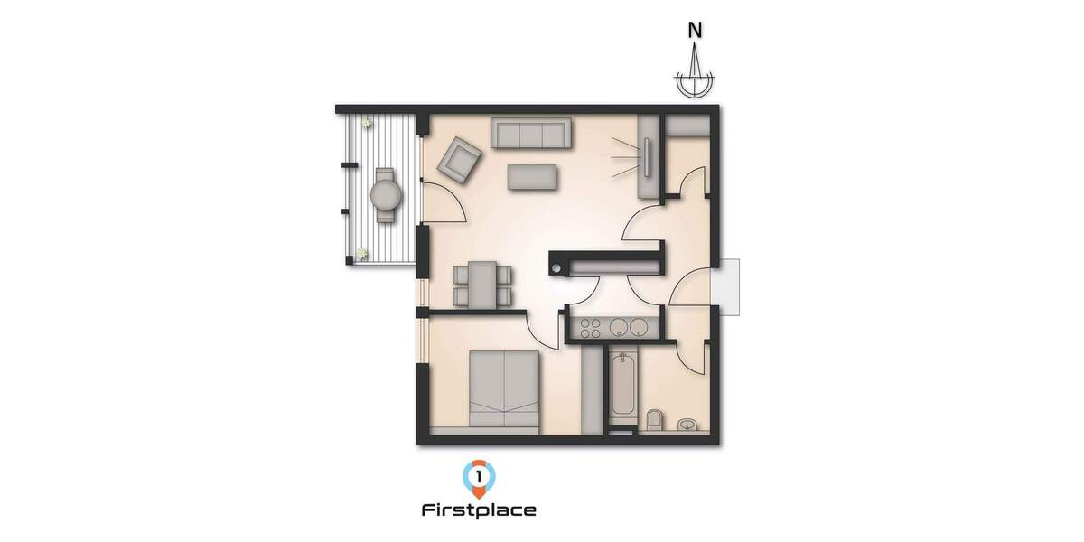 Etagenwohnung Poing - 2 Zimmer, 55 m&sup2;, 299.000&euro; | Angebot:25600970