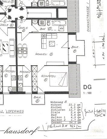 Dachgeschoßwohnung Gröbenzell - 2 Zimmer, 45 m&sup2;, 900&euro; | Angebot:26036107