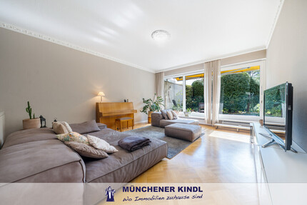 Gartenwohnung mit Split-Level-Wohnbereich und zwei Südterrassen - Wohnung München Ramersdorf-Perlach | Angebot:27651048