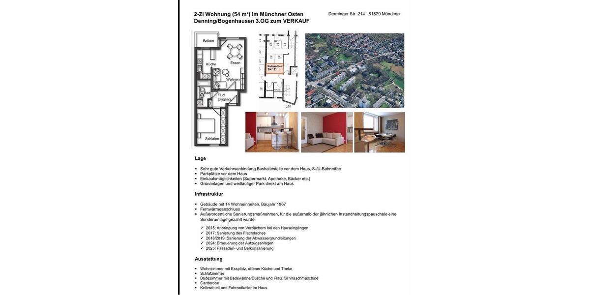 Etagenwohnung München Bogenhausen - 2 Zimmer, 54 m&sup2;, 420.000&euro; | Angebot:27018953