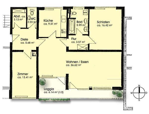 Etagenwohnung Unterhaching - 3 Zimmer, 102 m&sup2;, 1.822&euro; | Angebot:26594752