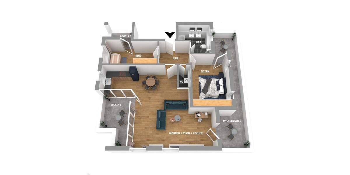 Terrassenwohnung Dachau Etzenhausen - 4 Zimmer, 121 m&sup2;, 650.000&euro; | Angebot:25835492