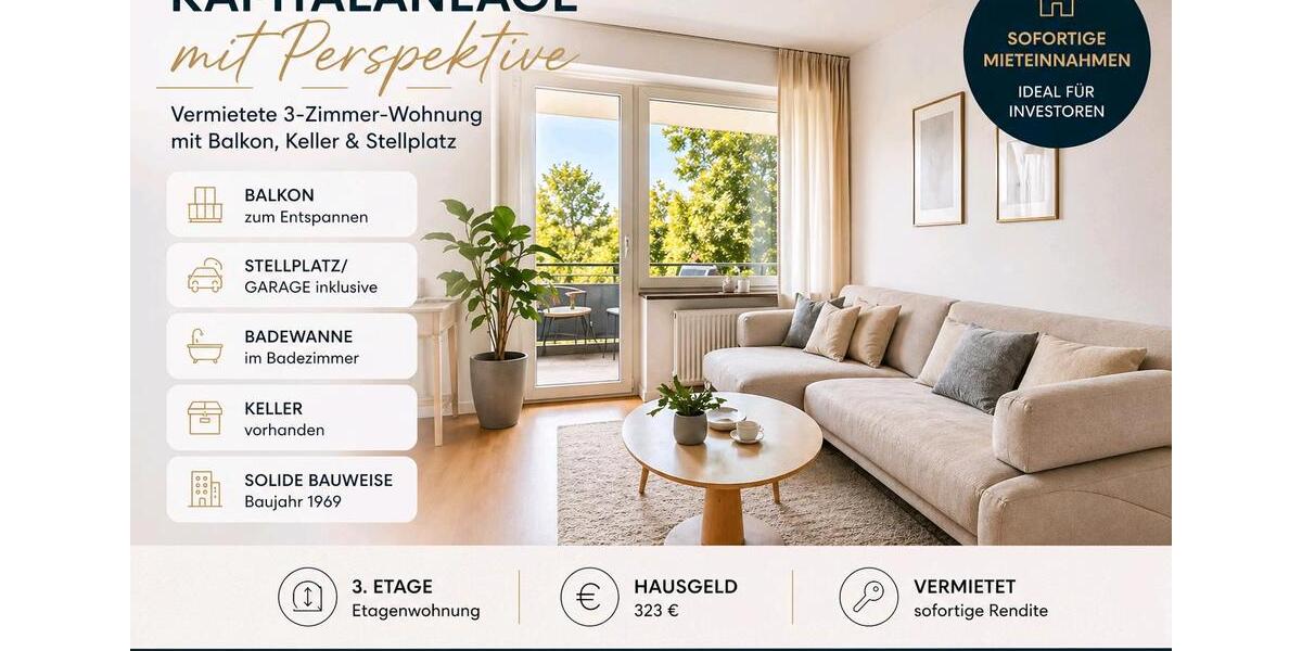 Etagenwohnung München Bogenhausen - 3 Zimmer, 64 m&sup2;, 495.000&euro; | Angebot:26381898