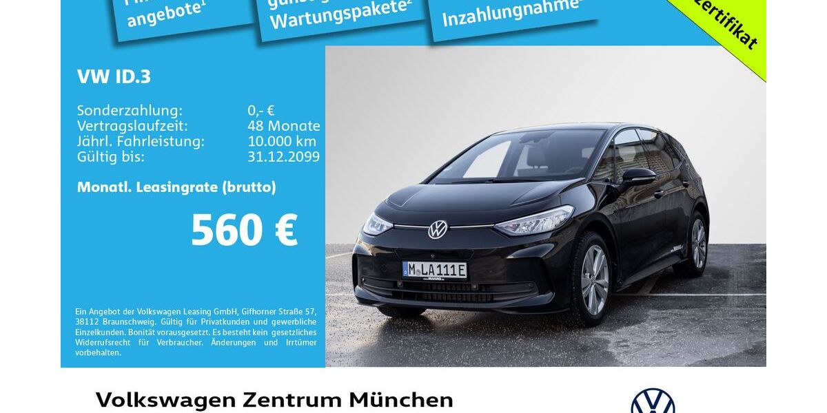 VW ID.3 3.000 km 37.797 &euro; München 80687