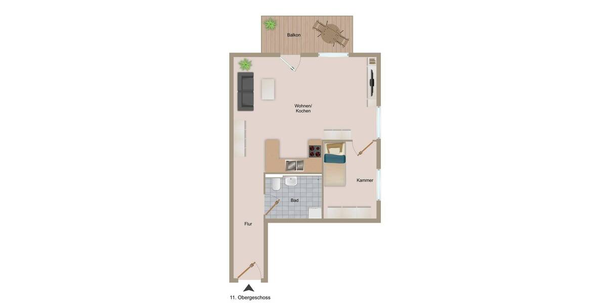 Etagenwohnung Brunnthal Faistenhaar - 2 Zimmer, 62 m&sup2;, 445.000&euro; | Angebot:26337977