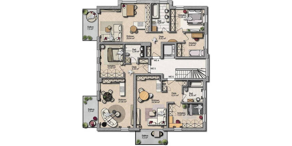 Terrassenwohnung München Aubing-Lochhausen-Langwied - 2 Zimmer, 79 m&sup2;, 759.000&euro; | Angebot:26156031
