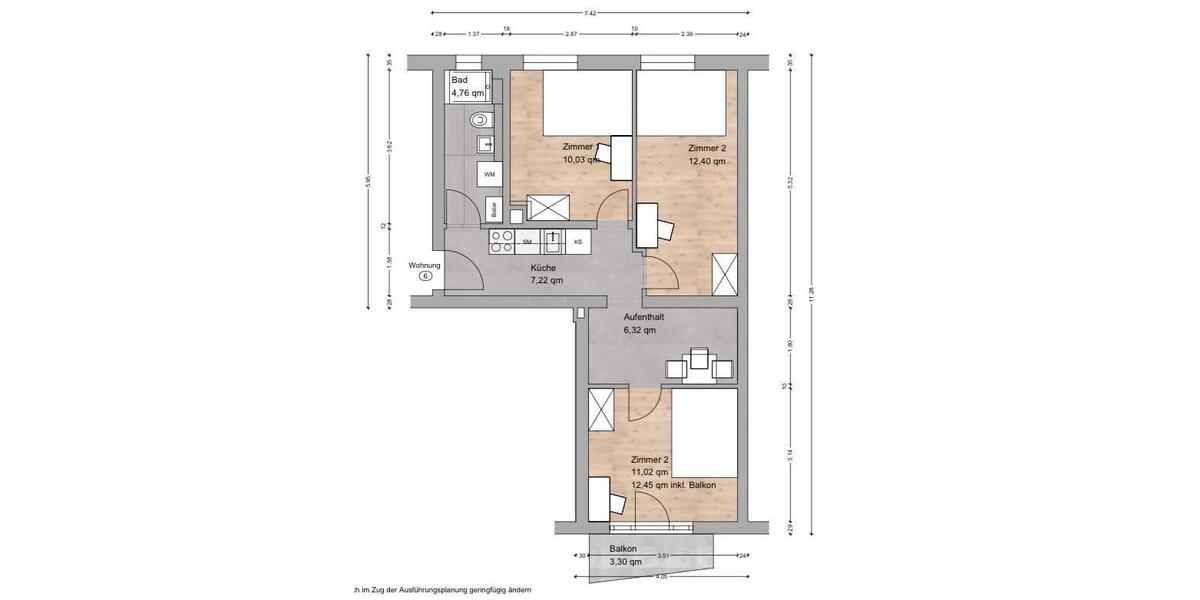 Erdgeschoßwohnung München Ramersdorf-Perlach - 4 Zimmer, 54 m&sup2;, 815&euro; | Angebot:26580907