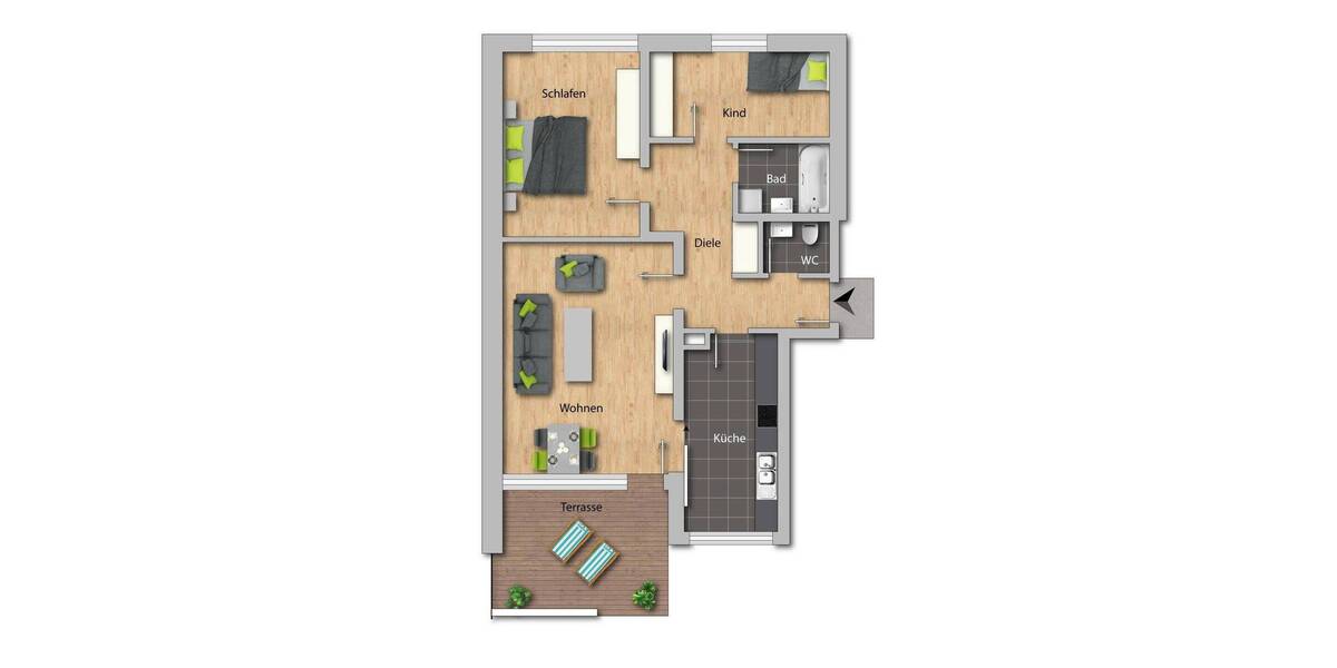 Etagenwohnung Germering Neugermering - 3 Zimmer, 76 m&sup2;, 385.000&euro; | Angebot:26903632
