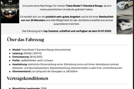 Tesla model Y SR 25.000 km 50.000 € Dachau 85221