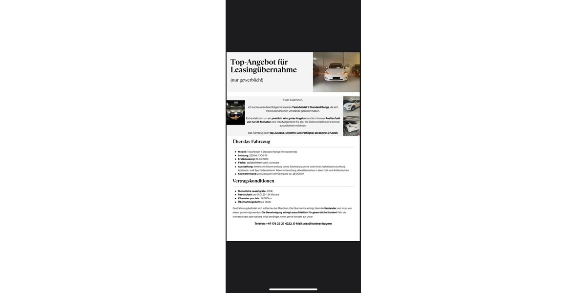 Tesla model Y SR 25.000 km 50.000 &euro; Dachau 85221