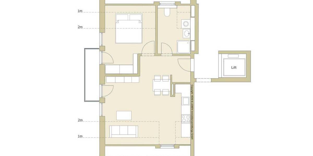 Etagenwohnung München Berg am Laim - 2 Zimmer, 46 m&sup2;, 469.000&euro; | Angebot:26594801
