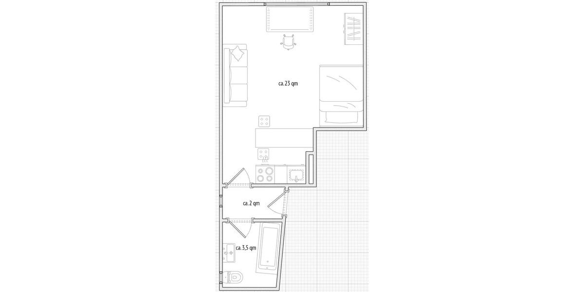 Hochparterre München Schwabing-West - 1 Zimmer, 29 m&sup2;, 333.000&euro; | Angebot:26786264