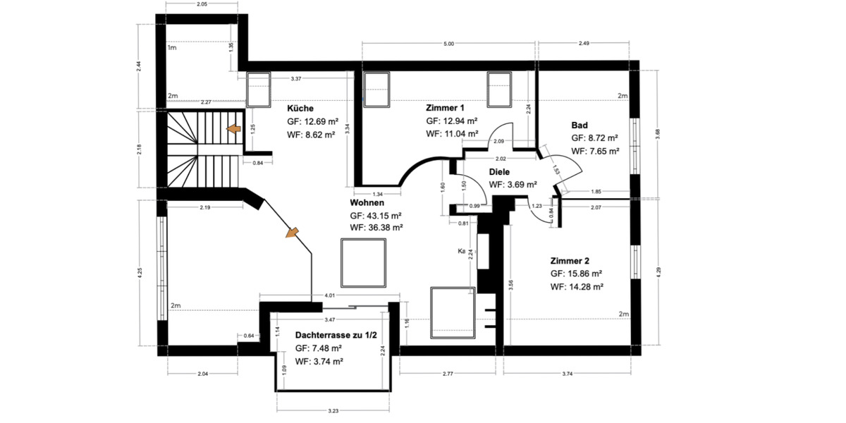Maisonette 2022 renoviert und sofort verfügbar. Provisionfrei! 4 zimmer