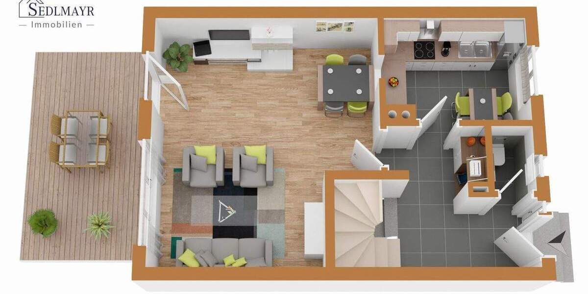 Reihenendhaus Gröbenzell - 3 Zimmer, 121 m&sup2;, 699.000&euro; | Angebot:25898247